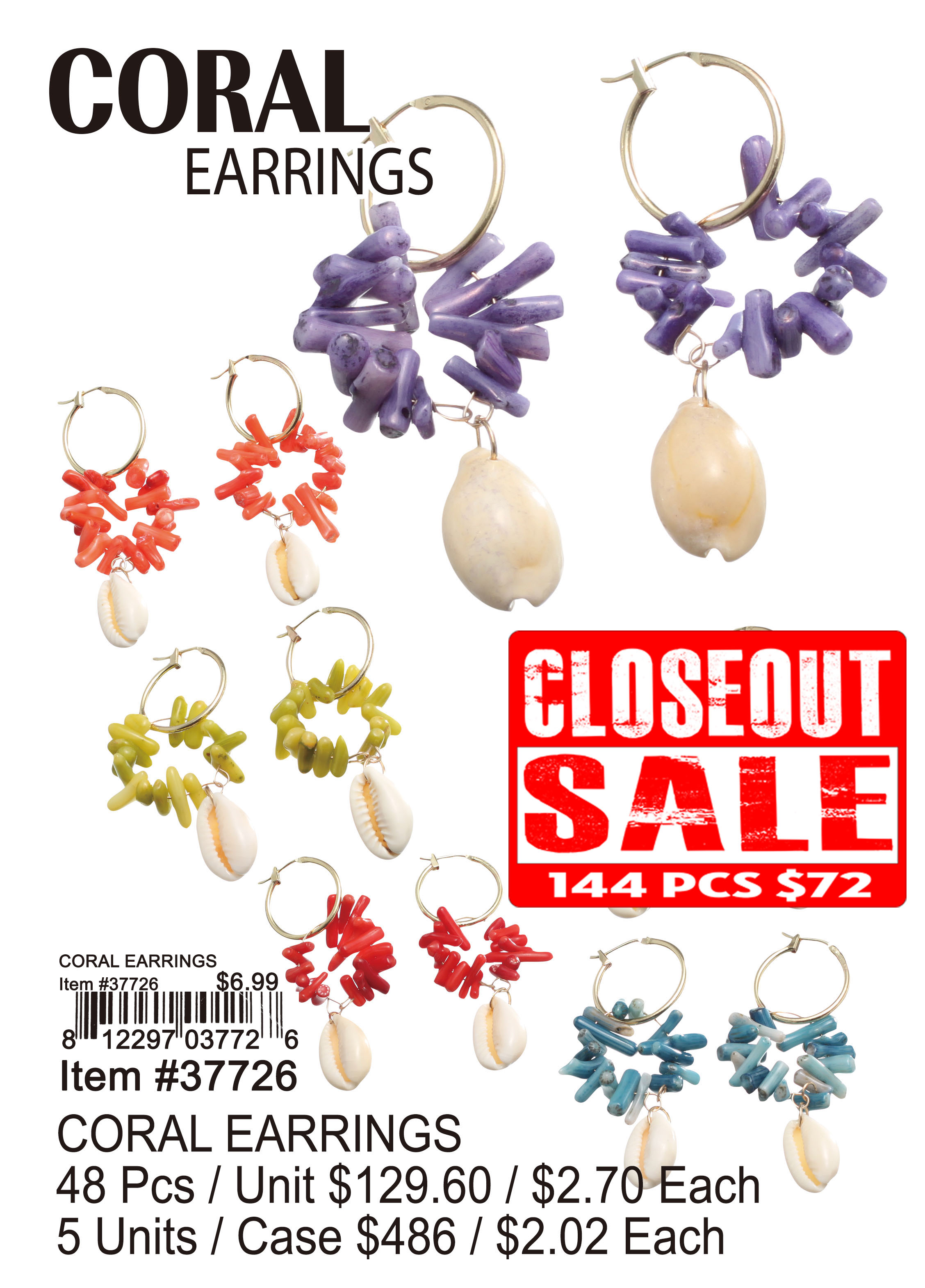 Coral Earrings (CL)